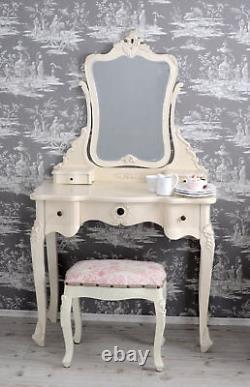 Dressing Table White Make-up Table Mirror With Stool Antique Style shabby