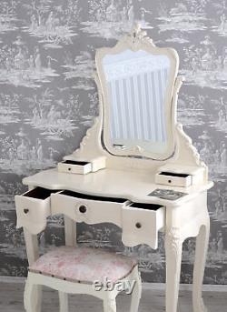 Dressing Table White Make-up Table Mirror With Stool Antique Style shabby