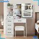 Dressing Table White Makeup Vanity Table With Mirror & Stool Dresser Desk Room