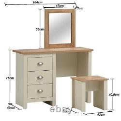 Dressing Table With Drawers Mirror Stool Set Modern Vanity Makeup Desk Bedroom
