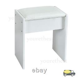 Dressing Table With LED Lights Sliding Mirror Vanity Table Makeup Desk Dresser