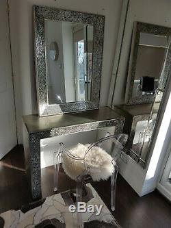 Dressing Table and Mirror in silver & crushed mirror from Lee Longlands rrp £649