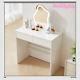 Dressing Table With Drawers Make Up Desk With Led Mirror Modern For Girls, Uk