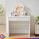 Dressing Table With Led Light Mirror Vanity Set Makeup Desk With 2 Drawers White