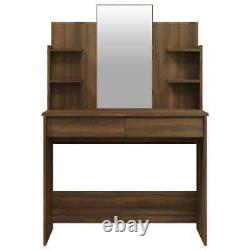 Dressing Table with Mirror Brown Oak 96x40x142 cm