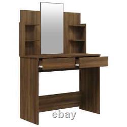 Dressing Table with Mirror Brown Oak 96x40x142 cm