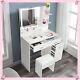 Dressing Table With Smart Led Lights Mirror + 5 Drawers + Stool Makeup Desk New