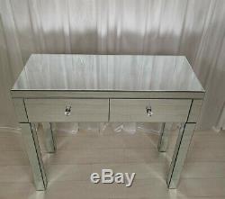 Dressing Vanity TABLE Glass Mirrored Console Desk BEDSIDE STOOL UK 7seas