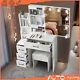 Dressing Table Hollywood Make Up Desk Vanity Set With Led Bulbs Mirror And Stool