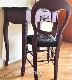Dressing table with chair and mirror