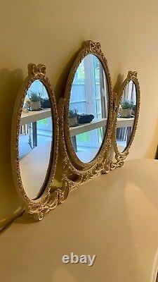 Dressing table with drawers, stool and mirror french style