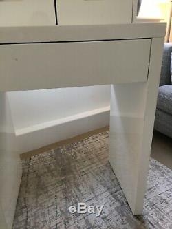 Dwell Marilyn Dressing Table, white gloss lacquer with 3-way mirrored glass