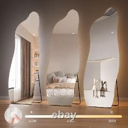 EMKE Curved Full Length Dressing Mirror 160CM with LED Light Free Floor Standing