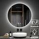 Emke Round Bluetooth Bathroom Mirror With Cold Led Lights Illuminated Demister