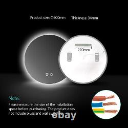 EMKE Round Bluetooth Bathroom Mirror with Cold LED Lights Illuminated Demister