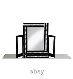 Elegant Black CRYSTAL Dressing Table Bedroom Mirror 62cm x 86cm