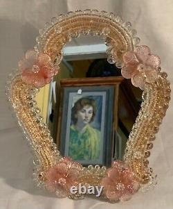 Elegant Venetian Murano Glass Dressing Table Mirror. Mint