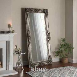 Empire XXL Extra Large Ornate Frame Leaner Wall Mirror Antique Silver 200x100cm