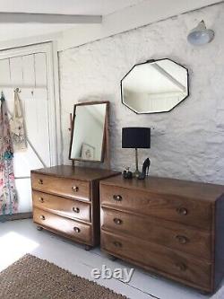 Ercol pair of chest of drawers, Inc 408 dressing chest with mirror
