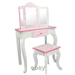 Fantasy Fields Dressing Table Vanity Set with Mirror Stool Animal Print TD-11670D