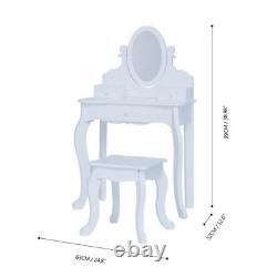 Fantasy Fields Kids Dressing Table Vanity Set, Mirror & Stool White TD-12851B Gi
