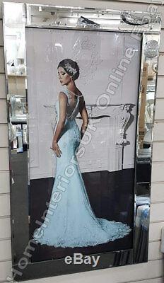 Figurative/lady home decor pictures with liquid art, crystals & mirror frames