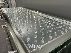 Floating Crystal Mirrored Glass Dressing Table Bedside Nest of Tables Furniture