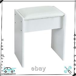 For Bedroom Dressing Makeup Table White Vanity Set With LED Lighted Mirror Stool