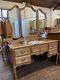 French Dressing Table Louis Xv Oak Cabinet / Writing Desk With Mirror