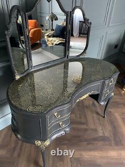 French Louis Style Ornate dressing table Black And Gold