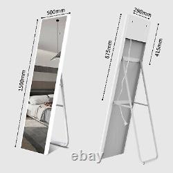 Full Length Mirror with LED Bedroom Dressing Mirror Floor Standing/Wall Mounted