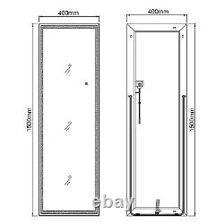 Full Length Mirror with LED Illuminated Lights Touch Wall Mounted/Freestanding