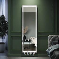 Full Length Mirror with LED Lights 3 Color Dimmable Wall Mounted / Freestanding