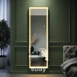 Full Length Mirror with LED Lights 3 Color Dimmable Wall Mounted / Freestanding