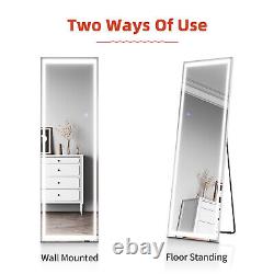 Full Length Mirror with LED Lights 3 Color Dimmable Wall Mounted / Freestanding