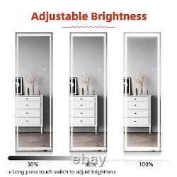 Full Length Mirror with LED Lights 3 Color Dimmable Wall Mounted / Freestanding