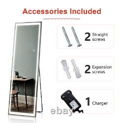 Full Length Mirror with LED Lights 3 Color Dimmable Wall Mounted / Freestanding