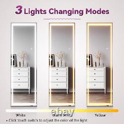 Full Length Mirror with Lights Touch Sensor Freestanding/Wall Mounted 150×40cm