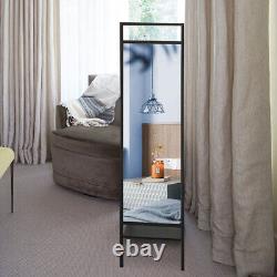 Full Length Mirror with Storage Rack Floor Standing Dressing Open Wardrobe Shelf