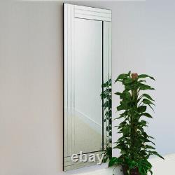 Gabriella Modern Full Length All Glass Triple Bevelled Dressing Mirror 120x40cm