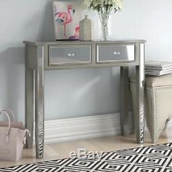 Georg Boorman Silver Mirrored Glass 2 Drawer Console Hall Dressing Table