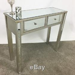 Georg Boorman Silver Mirrored Glass 2 Drawer Console Hall Dressing Table
