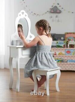 Girls Dressing Table with Stool and Mirror 3 Drawer
