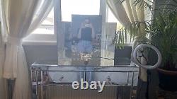 Glass Mirror Dresser With Light Up Mirror, Picture Frames