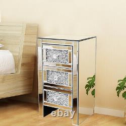 Glass Mirrored Bedroom Furniture-Dressing Table, Mirrors and Bedside Table UK