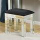 Glass Mirrored Bedroom Furniture-dressing Table, Stool, Mirror, Bedside Table