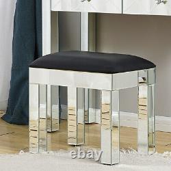 Glass Mirrored Bedroom Furniture-Dressing Table, Stool, Mirror, Bedside Table