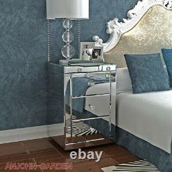 Glass Mirrored Bedroom Furniture-Dressing Table, Stool, Mirrors & Bedside Tables