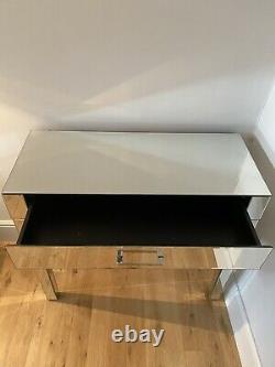 Glass Mirrored Side Console/ Dressing Table/ Desk