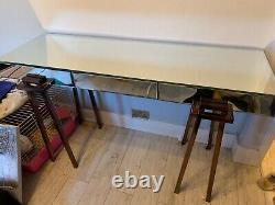 Glass dressing table/console table with drawer